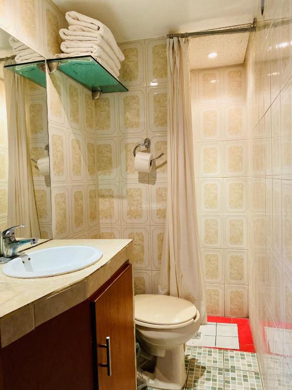 Koupelna v ubytování Hotel en Guadalajara Posada Mi Rey