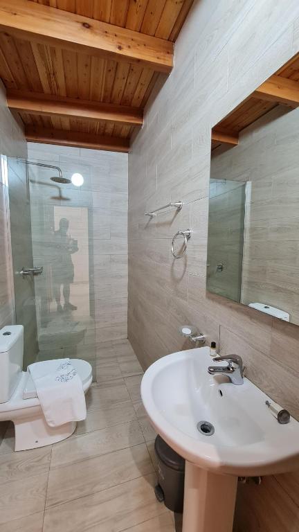 Koupelna v ubytování Villa Skenderi