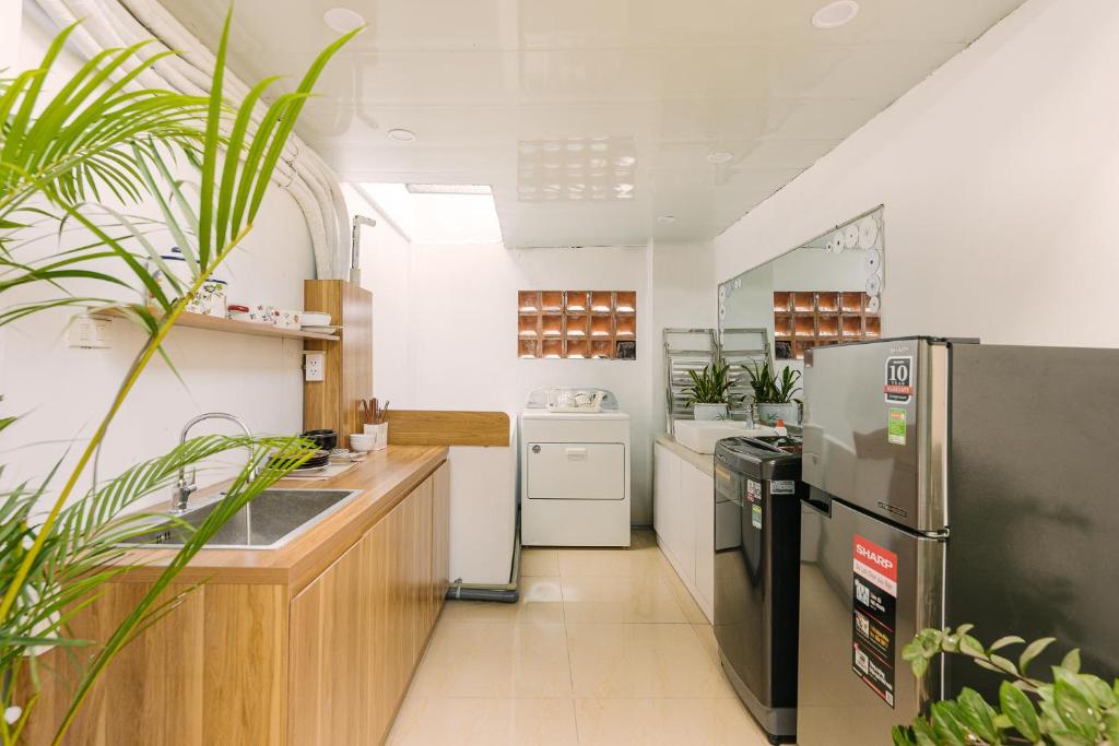 Kuchyň nebo kuchyňský kout v ubytování Hanoi-Oi Homestay Cau Go