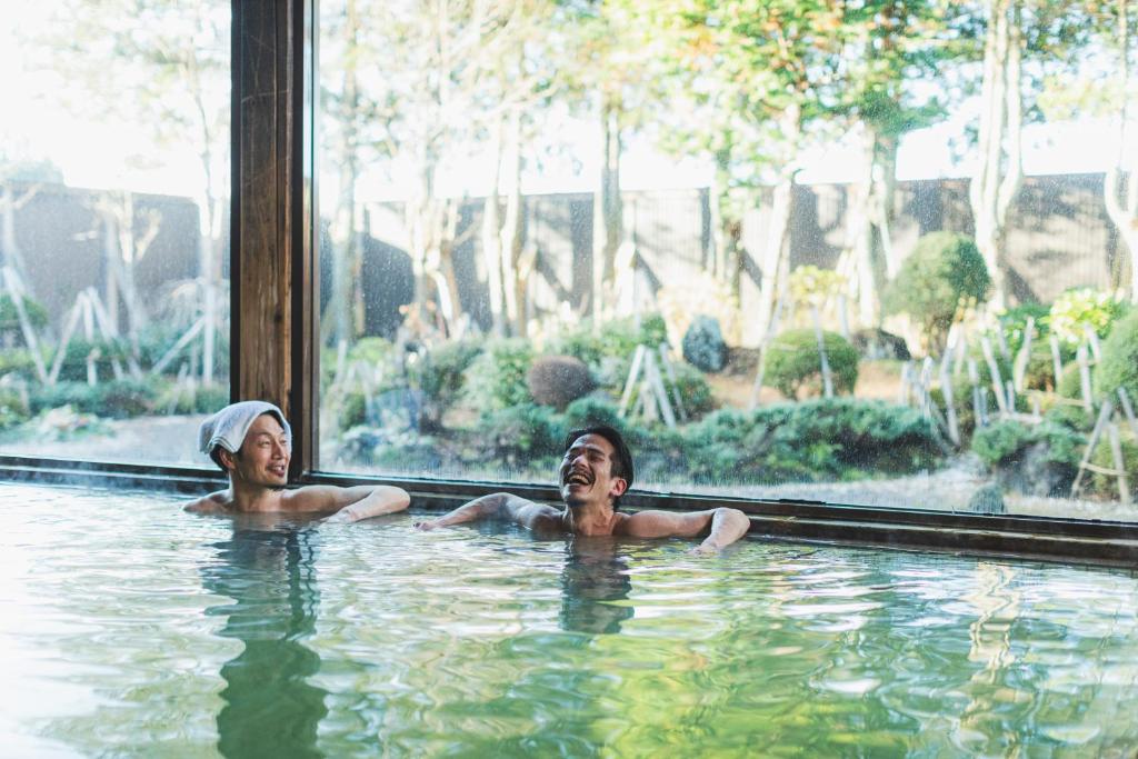Zahrada ubytování Onsen Yupopo