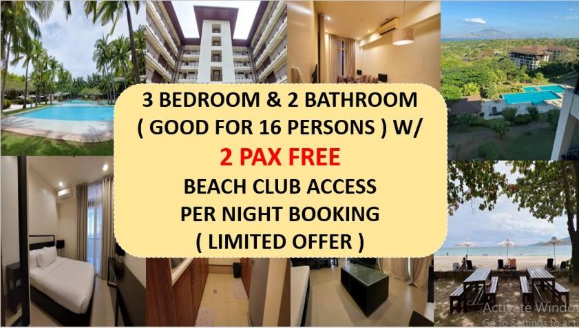 un collage di foto di un resort con un cartello di 3 BR / 2BA - ANVAYA COVE COURTYARD UNIT a Morong