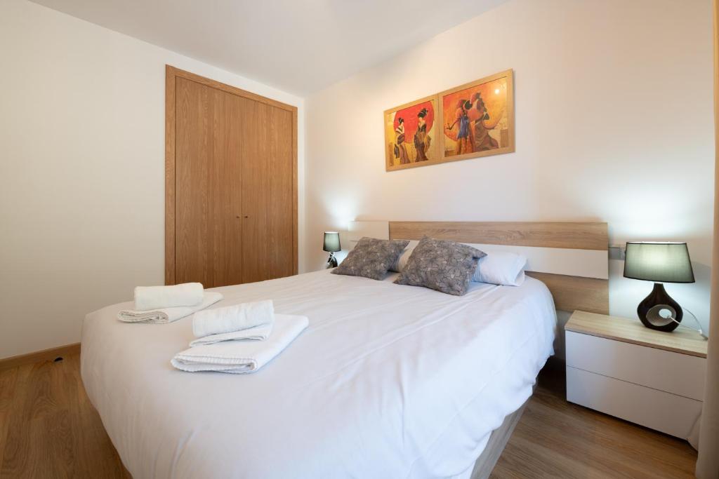 Postel nebo postele na pokoji v ubytování Apartamento EL RIU en Arinsal