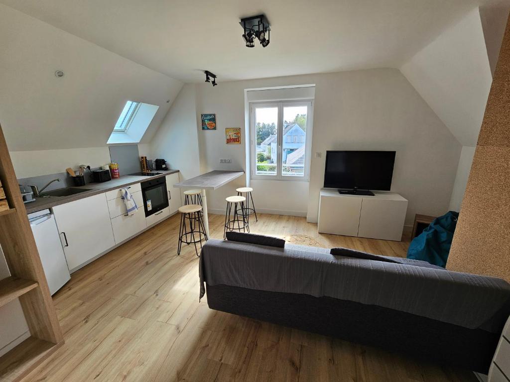 Kuchyň nebo kuchyňský kout v ubytování Le Faouët Appartement