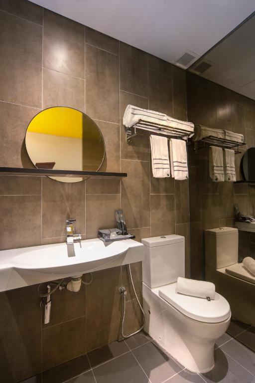 Koupelna v ubytování Hotel Yan