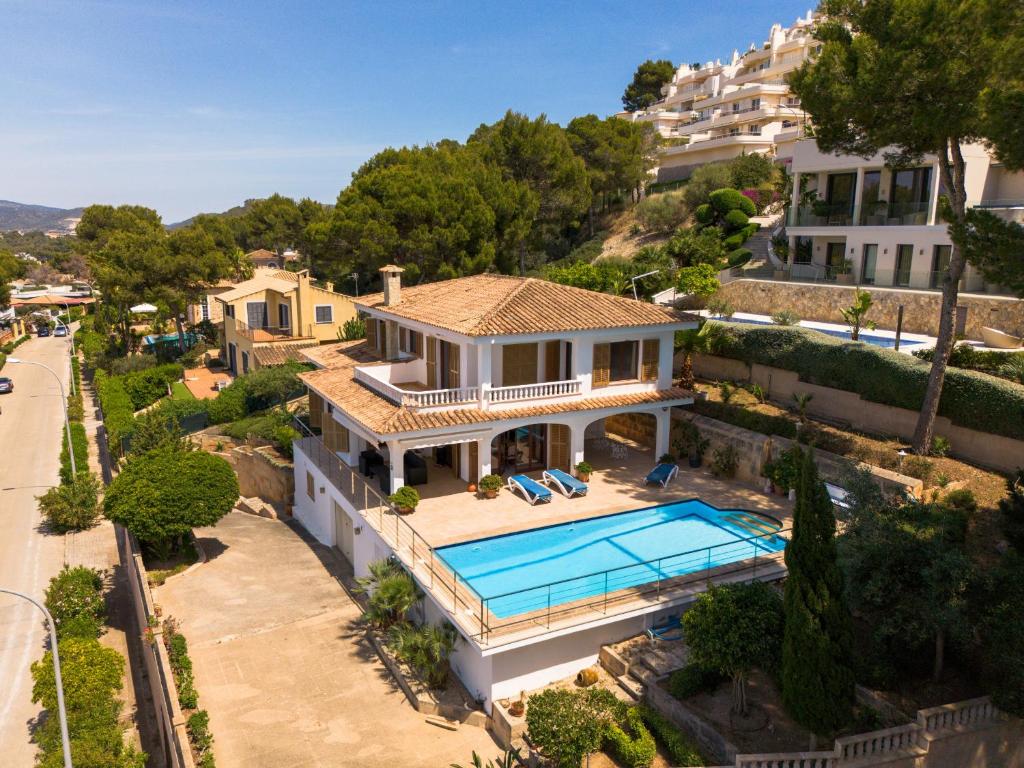 an aerial view of a house with a swimming pool at Villa Monsita by Slow Villas in Santa Ponsa