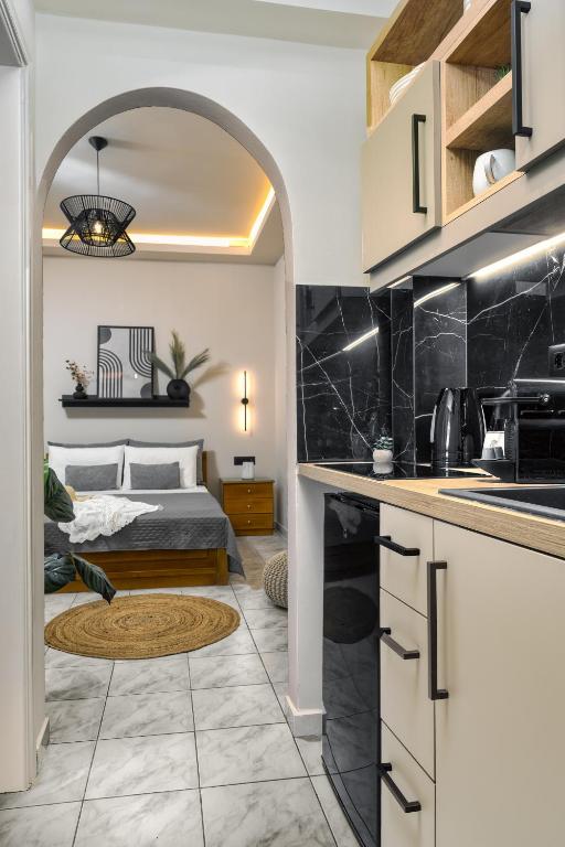 Kuchyň nebo kuchyňský kout v ubytování Rivulet Apartments