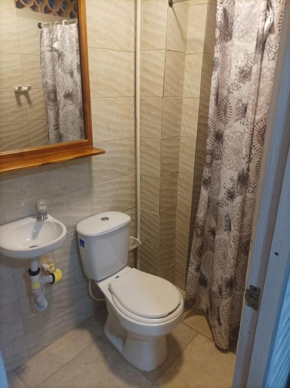 Koupelna v ubytování Hostal Catalleya