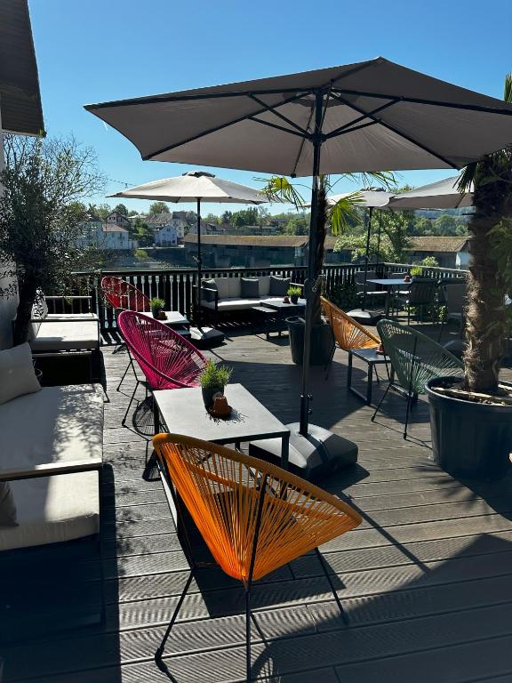 Balkón nebo terasa v ubytování Hotel Goldener Knopf