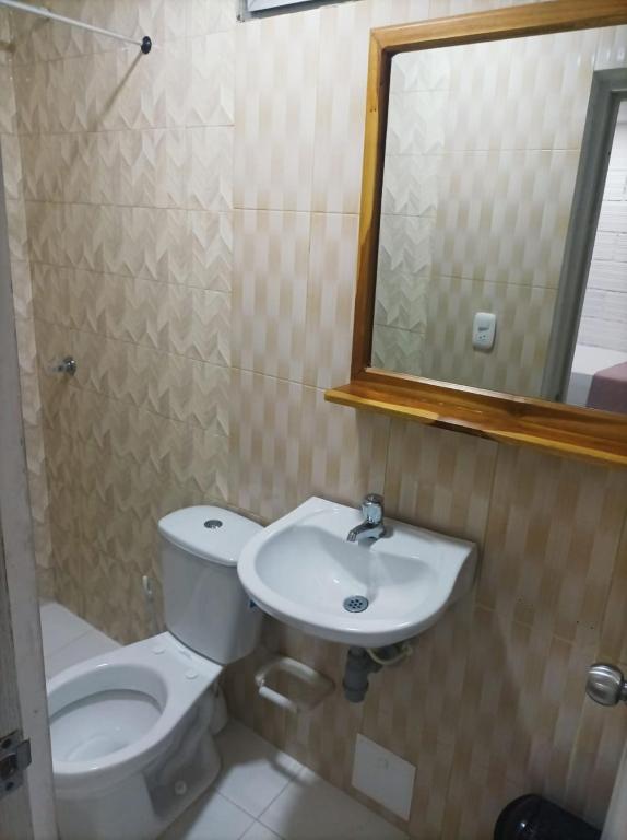 Koupelna v ubytování Hostal Catalleya