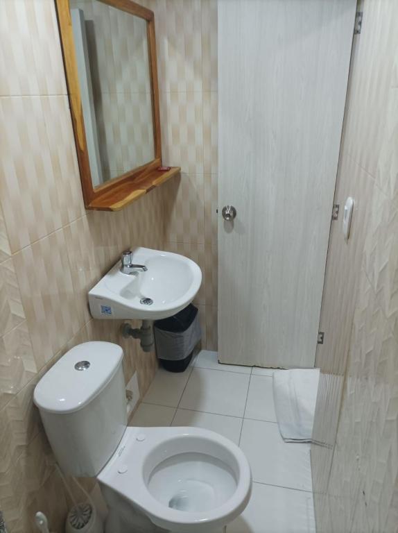 Koupelna v ubytování Hostal Catalleya
