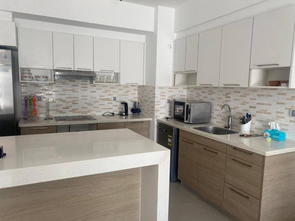 Kuchyň nebo kuchyňský kout v ubytování Marassi hotel Apartment