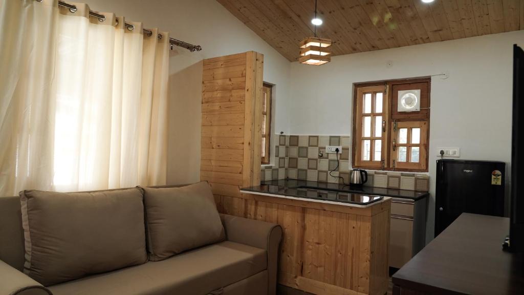 Kuchyň nebo kuchyňský kout v ubytování Saanjh Cottages