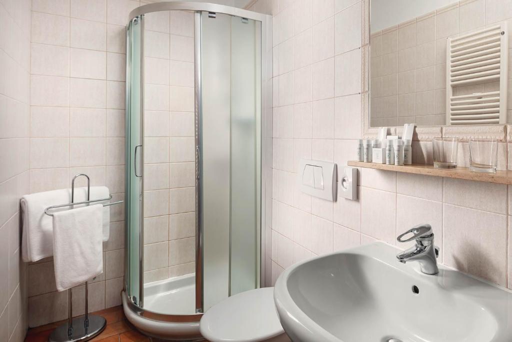 Koupelna v ubytování Hotel Praga 1