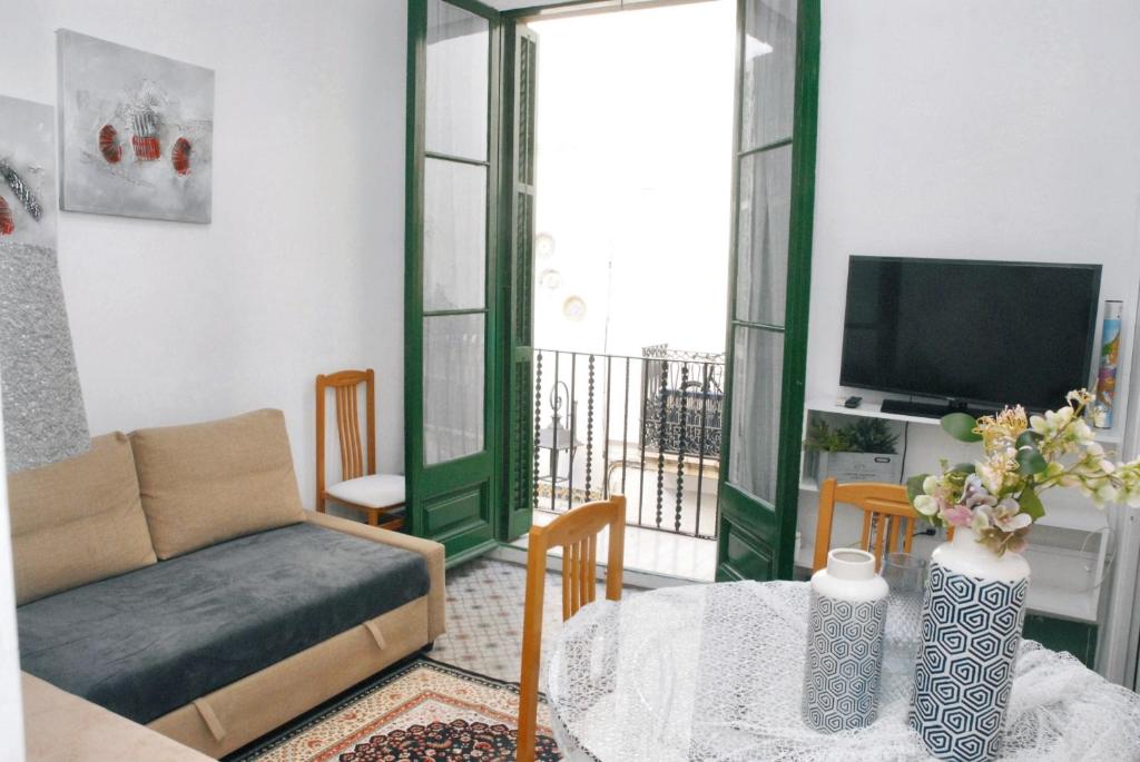 Istumisnurk majutusasutuses 3 bedrooms apartement at Sitges 200 m away from the beach with city view balcony and wifi