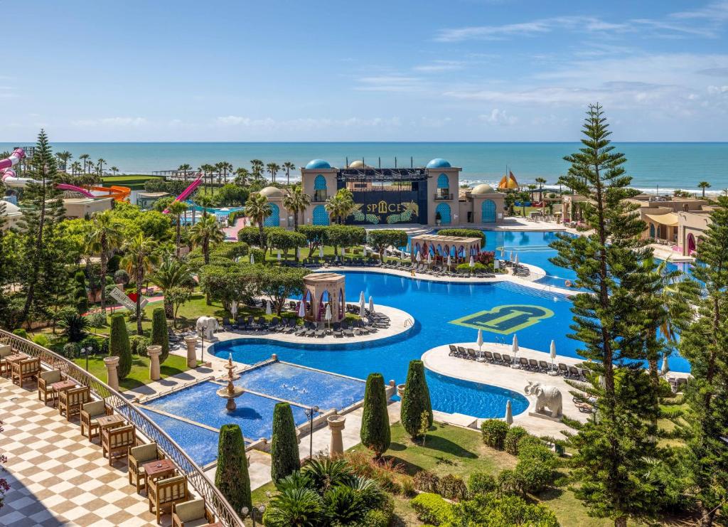 an aerial view of the water park at the resort at Spice Hotel & Spa in Belek