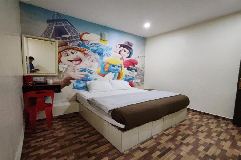Postel nebo postele na pokoji v ubytování Nova Hotel, Ipoh Tambun