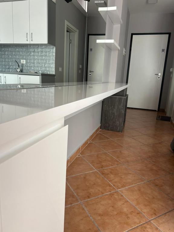 Kuchyň nebo kuchyňský kout v ubytování Apartament Raci