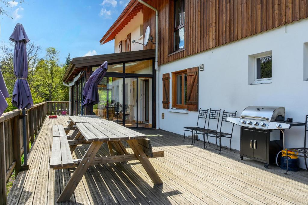 Balkón nebo terasa v ubytování Gîte La Ramée