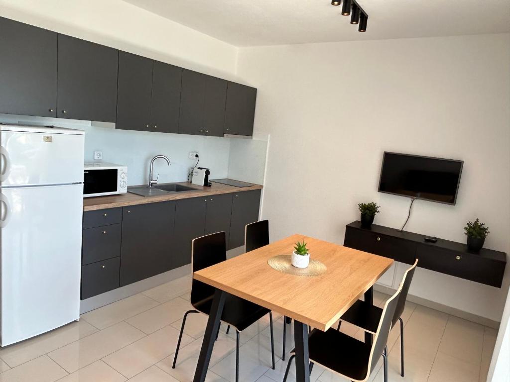 Kuchyň nebo kuchyňský kout v ubytování Apartments Iris