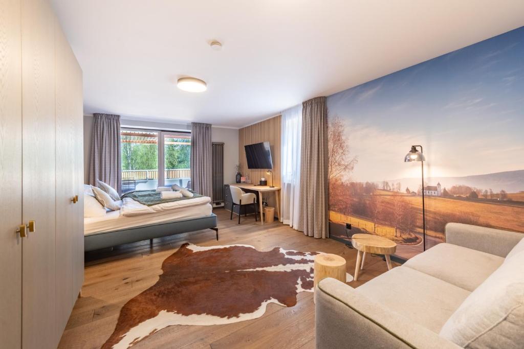Postel nebo postele na pokoji v ubytování Resort - D9