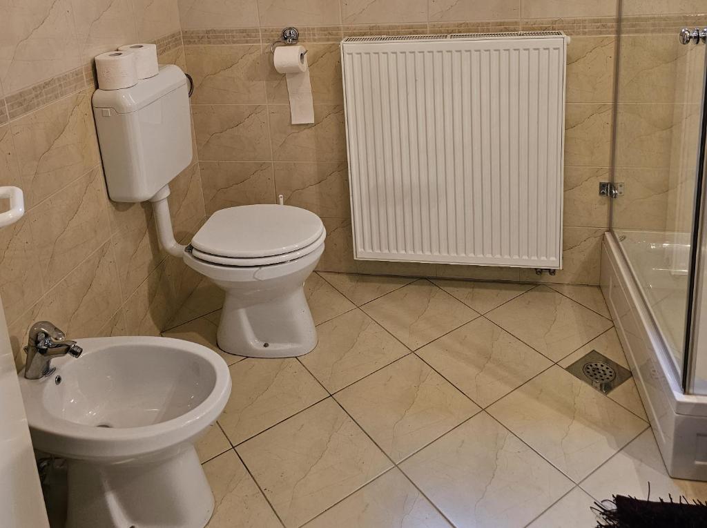 Koupelna v ubytování Hišica ob Potoku