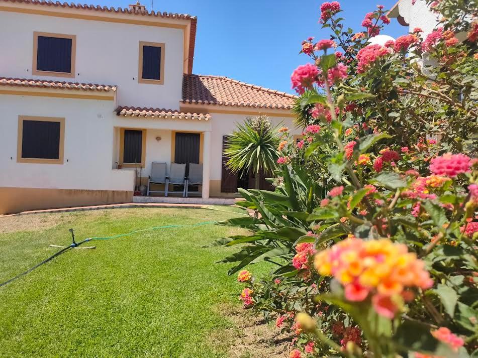 una casa con un jardín con flores delante en A place in the sun, en Longueira