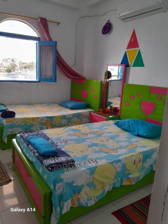 Postel nebo postele na pokoji v ubytování NiLe ViEW RANA NUbian Guest HOUES