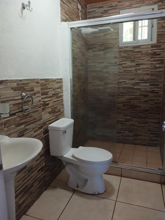 Koupelna v ubytování Hotel Cabañas Casita La Ermita