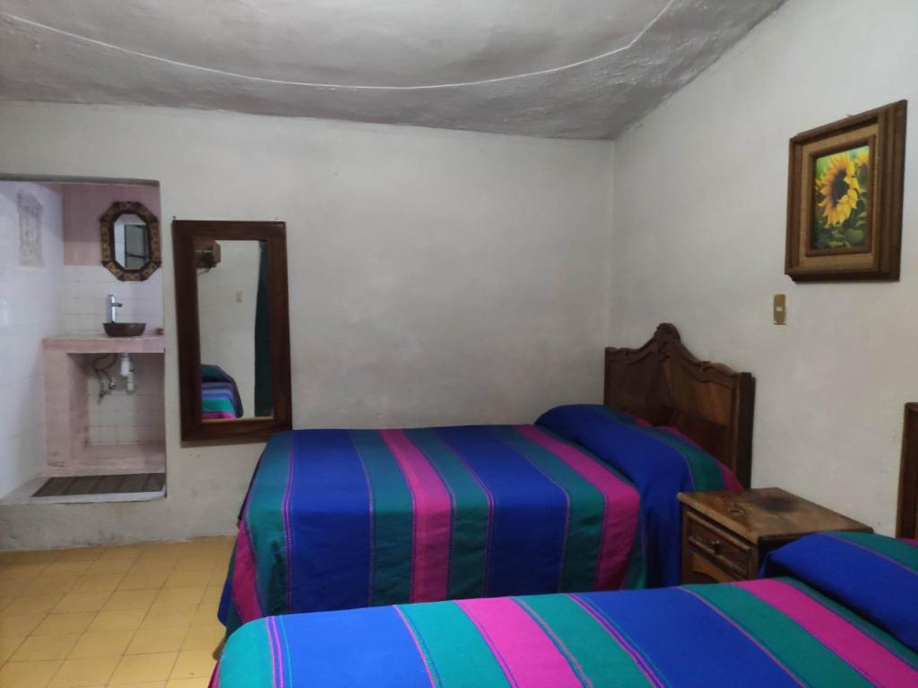 Postel nebo postele na pokoji v ubytování Hotel Mesón de la Salud
