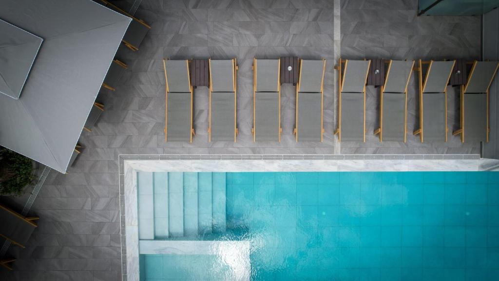 Bazén v ubytování Heksamil Hotel nebo v jeho okolí