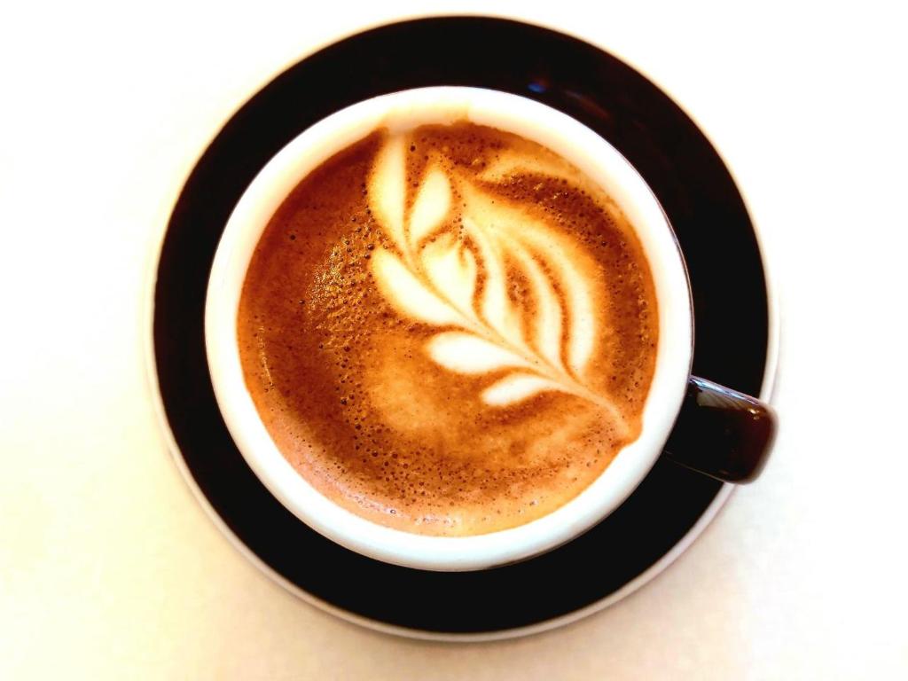 Příslušenství pro přípravu čaje a kávy v ubytování Café Rudi Living