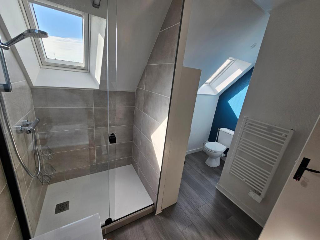 Koupelna v ubytování Le Faouët Appartement
