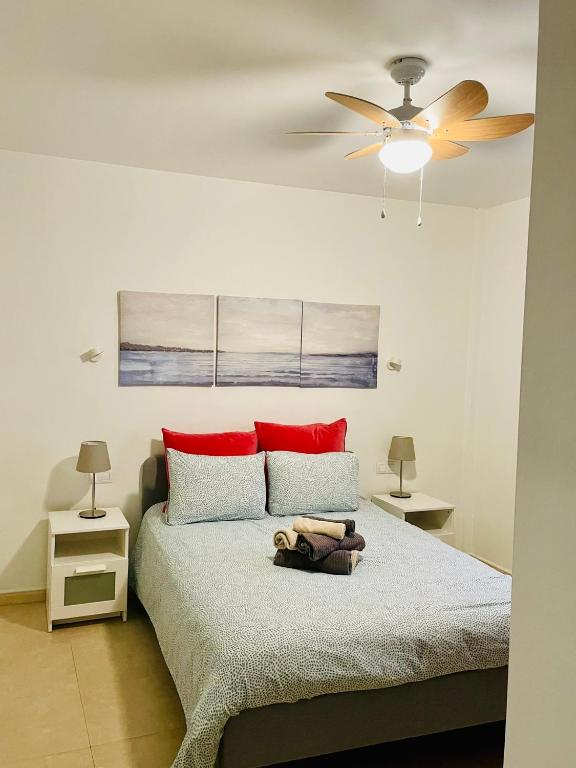 Postel nebo postele na pokoji v ubytování Increíble apartamento en pleno centro de Arrecife con parking privado