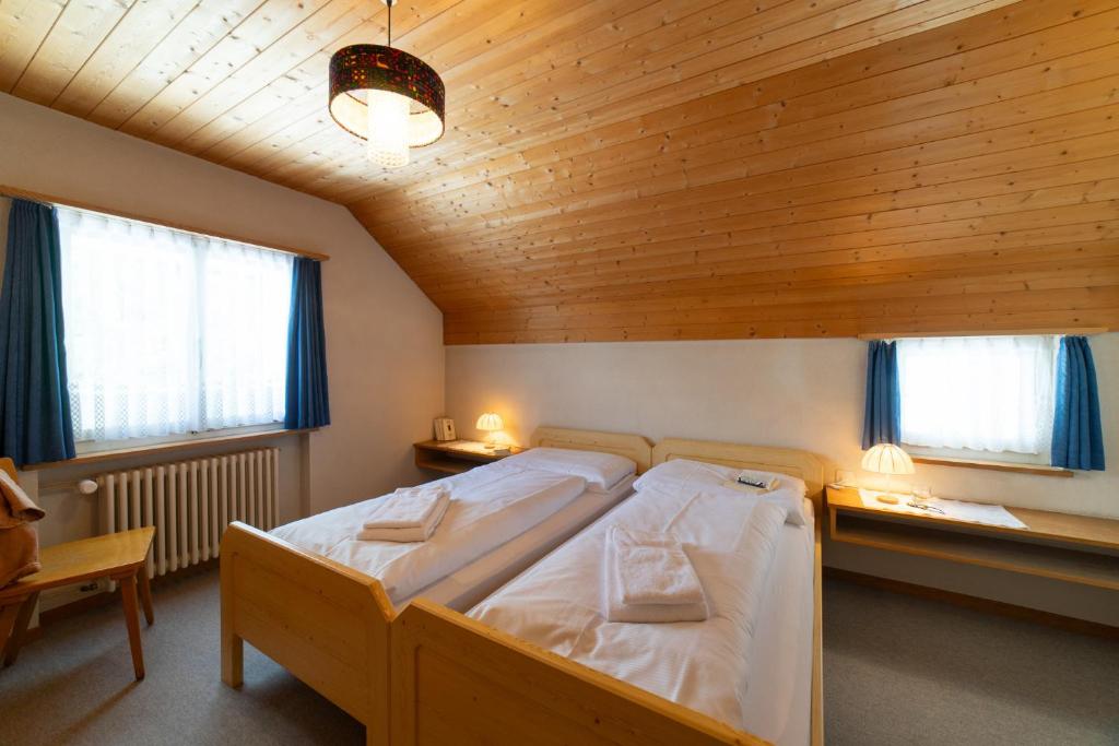 Postel nebo postele na pokoji v ubytování Silberplatten