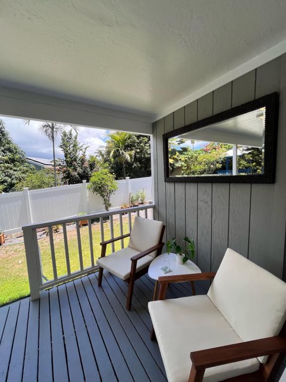 Balkón nebo terasa v ubytování Sunset Shores - UNIT B Kaiupoho