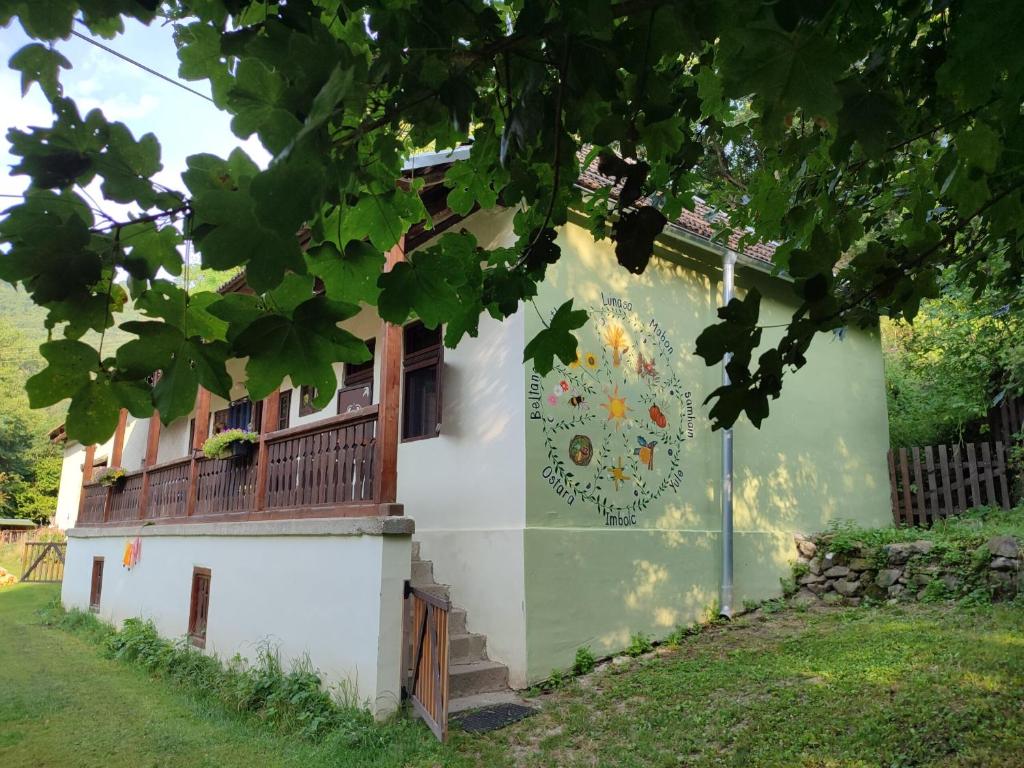 un edificio con un murale sul lato di House "Krasný Svet" - Holidayfarm Natural Slovakia a Modrý Kameň