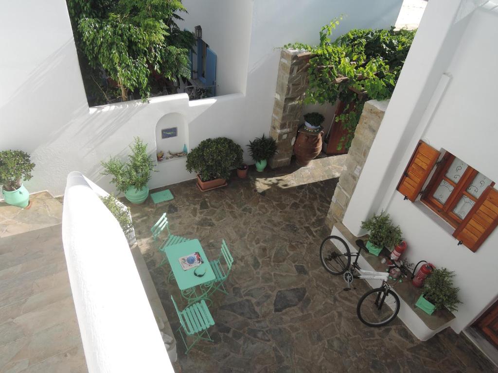an aerial view of a room with plants at Mitsi Studios in Naousa