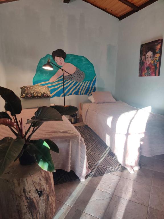 Posezení v ubytování estudio Wabi-Sabi