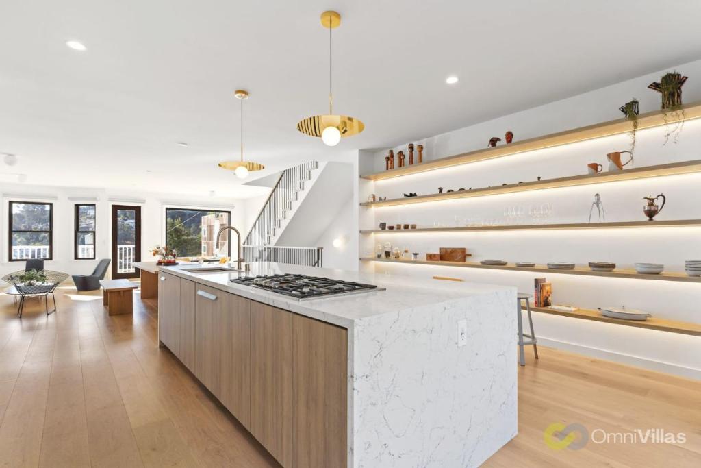 a kitchen with a counter top in a room at Elegant 3BR House San Francisco in San Francisco