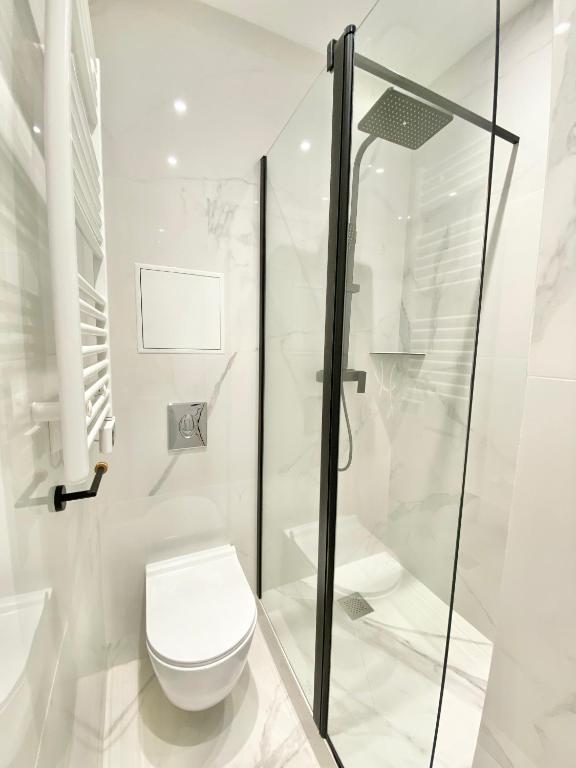 Koupelna v ubytování Appartement moderne climatisé Monaco vue Mer