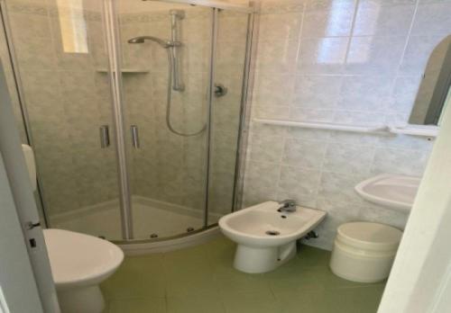 Koupelna v ubytování Hotel Silvaion