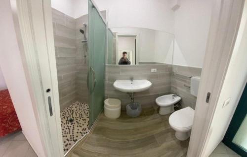 Koupelna v ubytování Hotel Silvaion