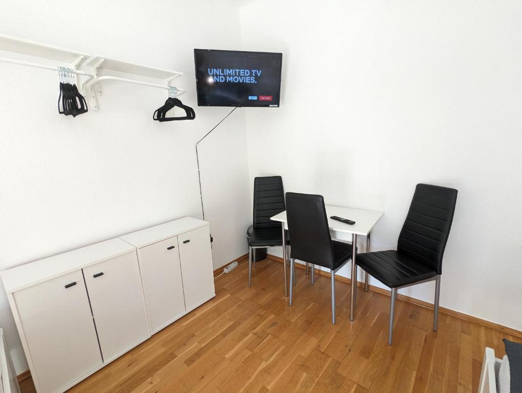 TV a/nebo společenská místnost v ubytování Bright and comfortable unit across from Messe Wels