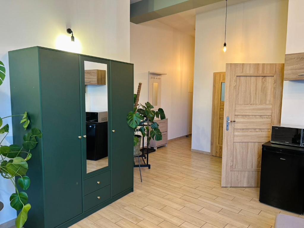 Televízia a/alebo spoločenská miestnosť v ubytovaní Apartamenty Centrum