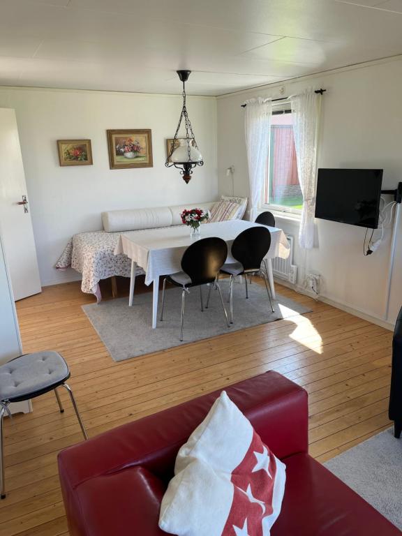 TV a/nebo společenská místnost v ubytování Strandängen