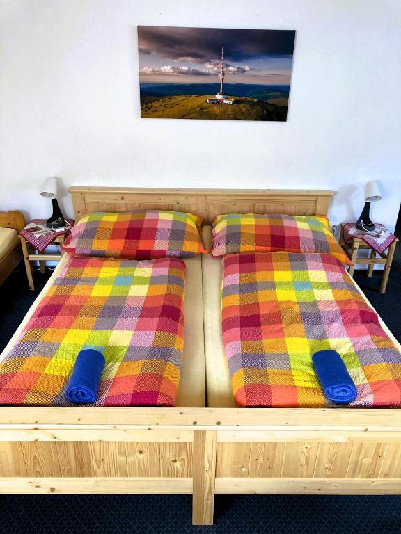 Postel nebo postele na pokoji v ubytování Penzion Eliška