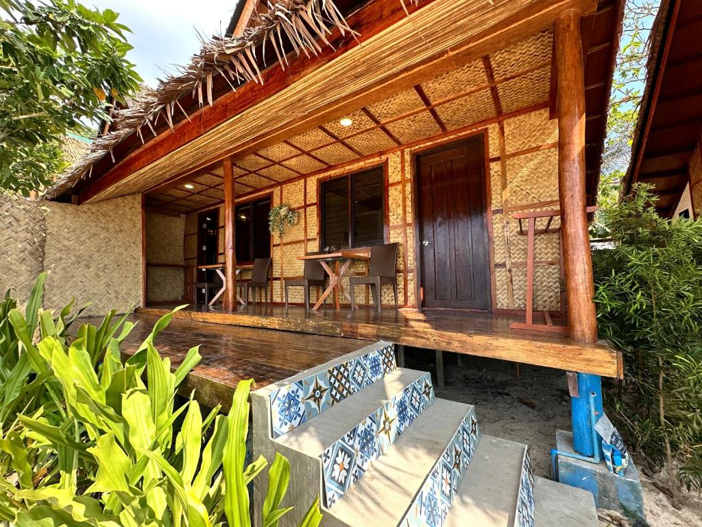 Balkón nebo terasa v ubytování Beach Huts El Nido