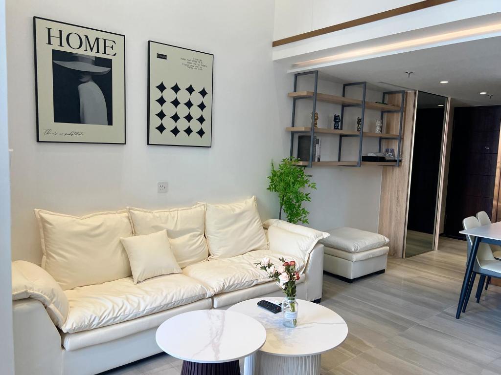 Posezení v ubytování Zhongshan Perth Hotel Apartment - Shiqi Wanxianghui Branch