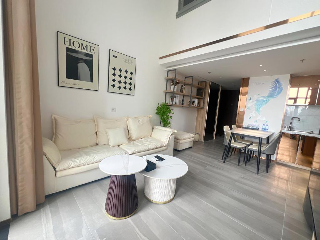 Posezení v ubytování Zhongshan Perth Hotel Apartment - Shiqi Wanxianghui Branch