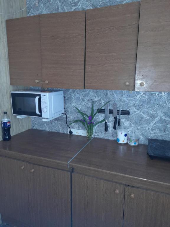 Kuchyň nebo kuchyňský kout v ubytování Eva Hostel
